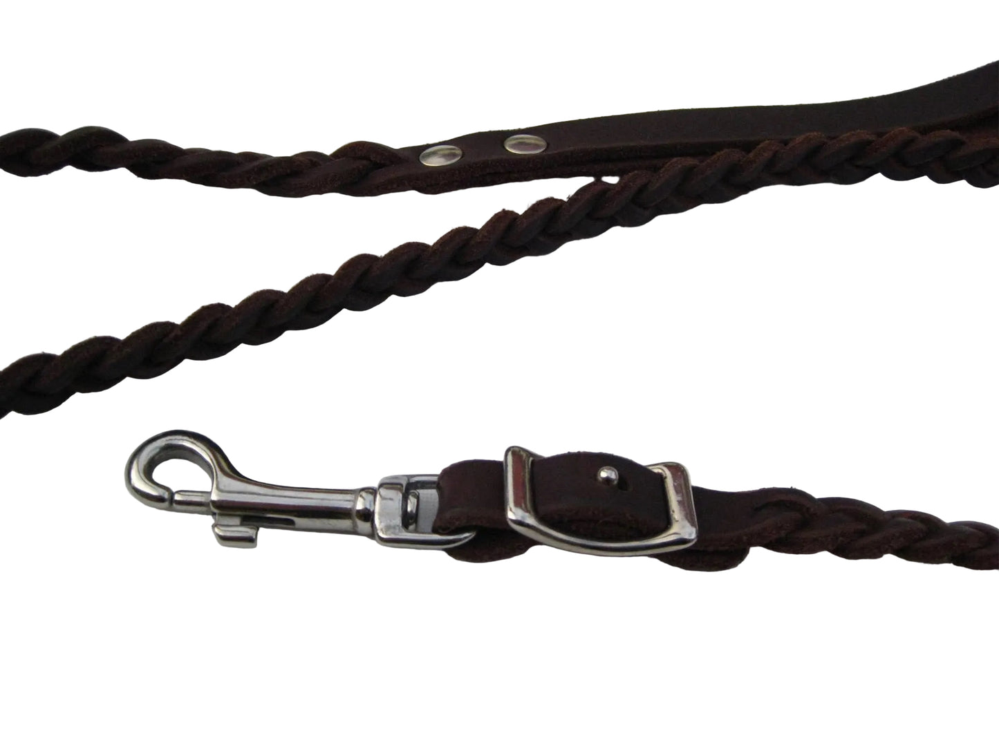 1,5 m Zopfleine, Leine Leder Fettleder geflochten, Hundeleine