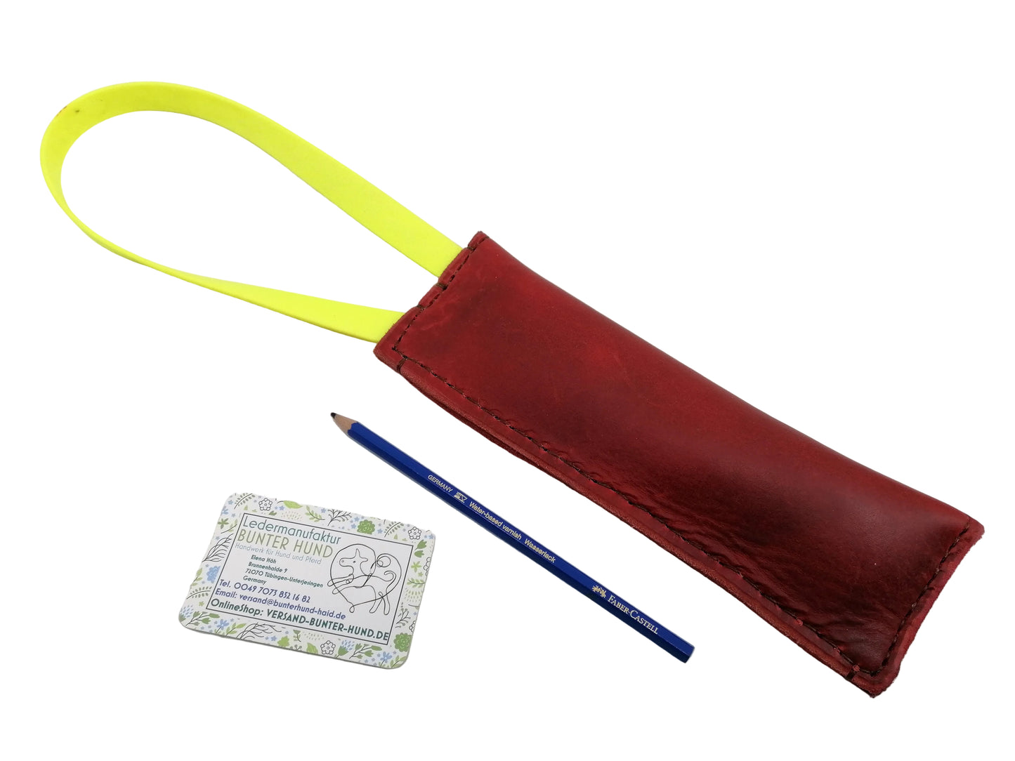 Leder Dummy Bringsel Apportel Fettleder Biothane schwimmend 250gr