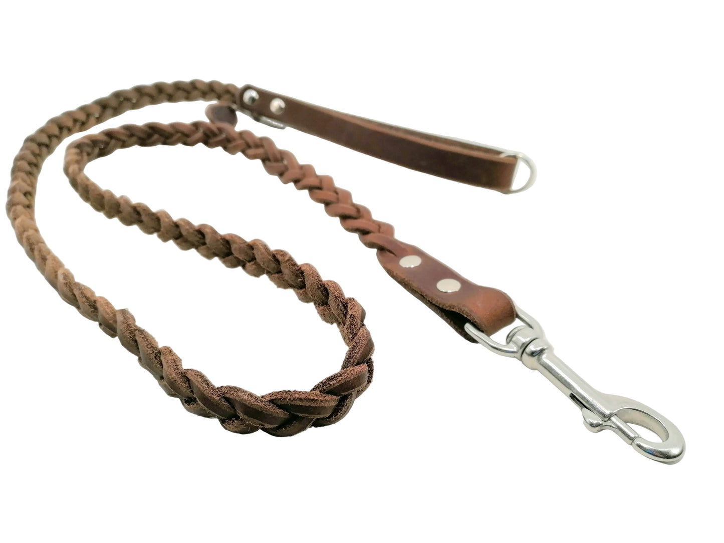 1,5 m Zopfleine, Leine Leder Fettleder geflochten, Hundeleine