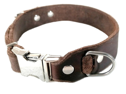 "Elliot" Halsband Klick, verstellbar, Fettleder, Leder, Hund