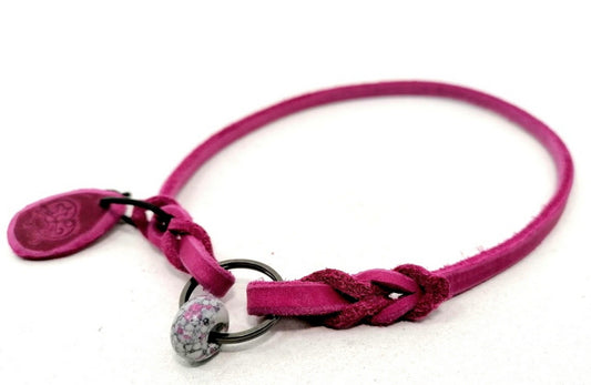 "Pipa"- nur für Marken! Halsband geflochten, Leder, Fettleder, Hund