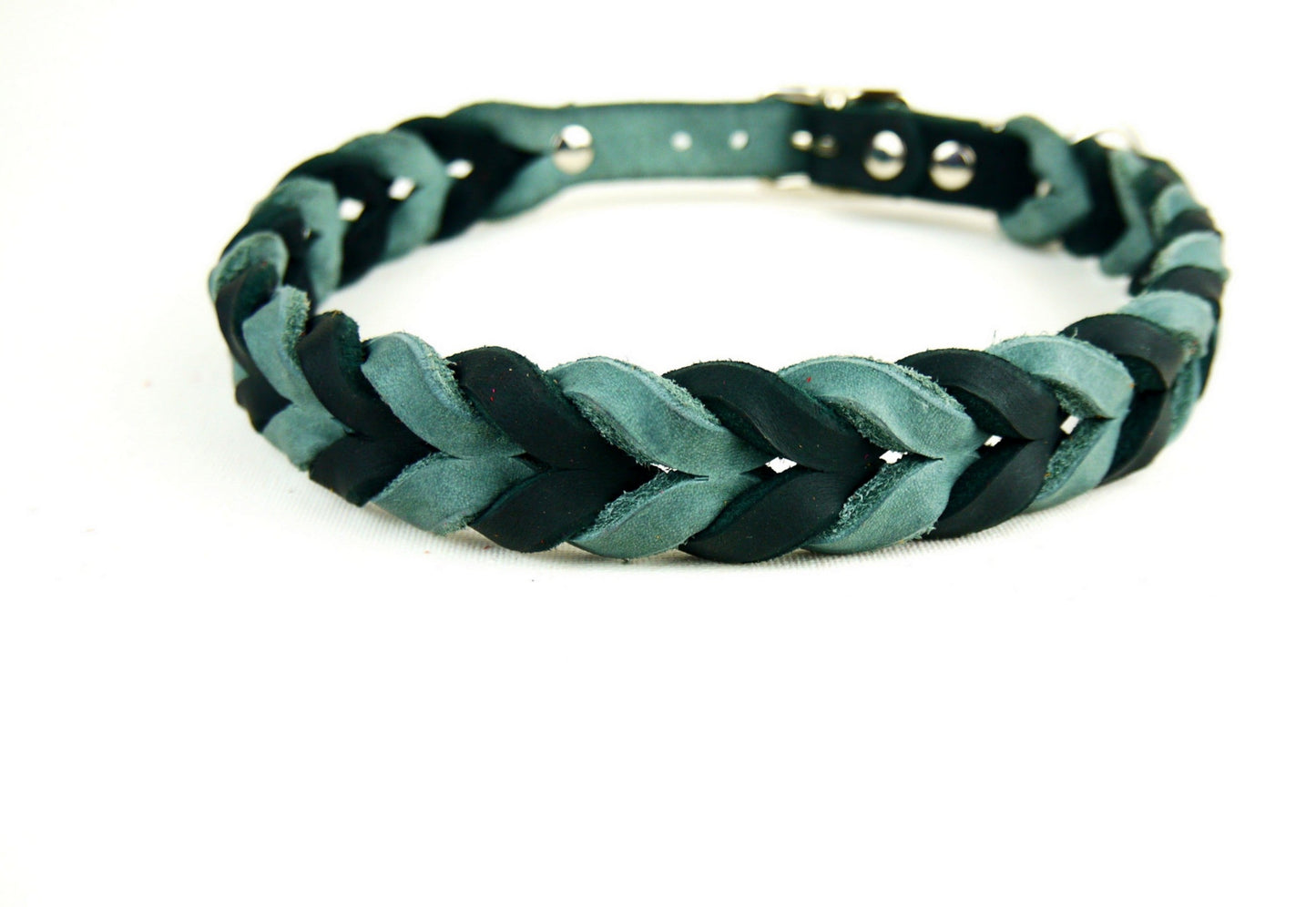 "Lilly" geflochten, Halsband, Leder, Fettleder, Hund