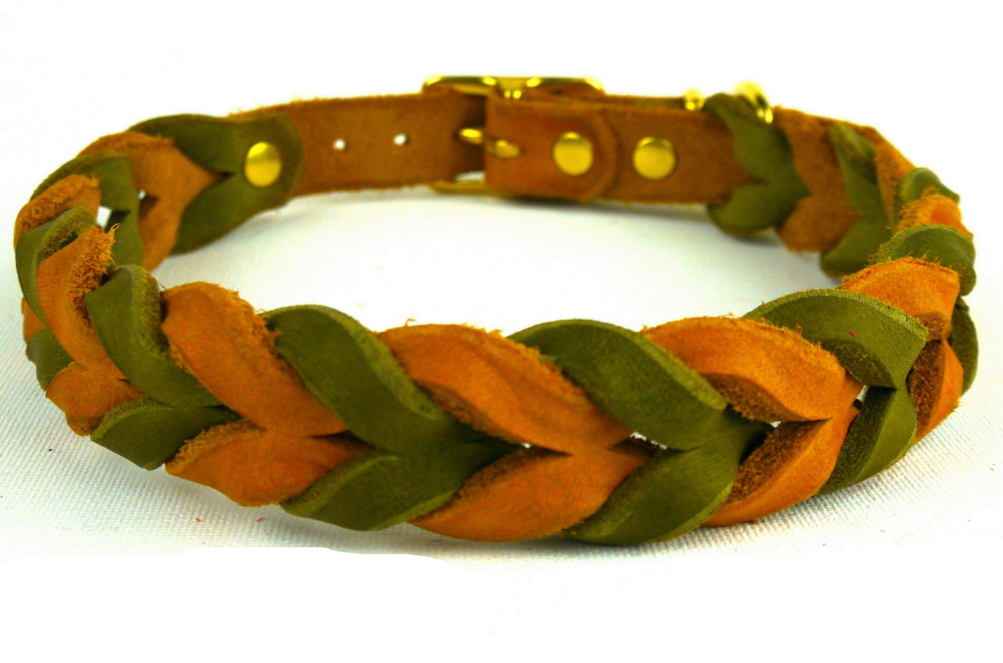 "Lilly" geflochten, Halsband, Leder, Fettleder, Hund