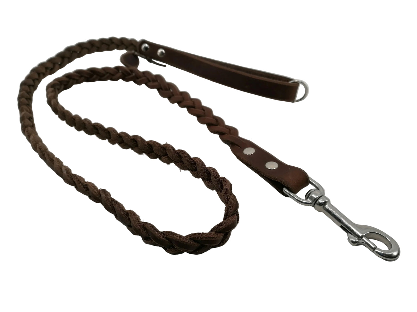 1,5 m Zopfleine, Leine Leder Fettleder geflochten, Hundeleine