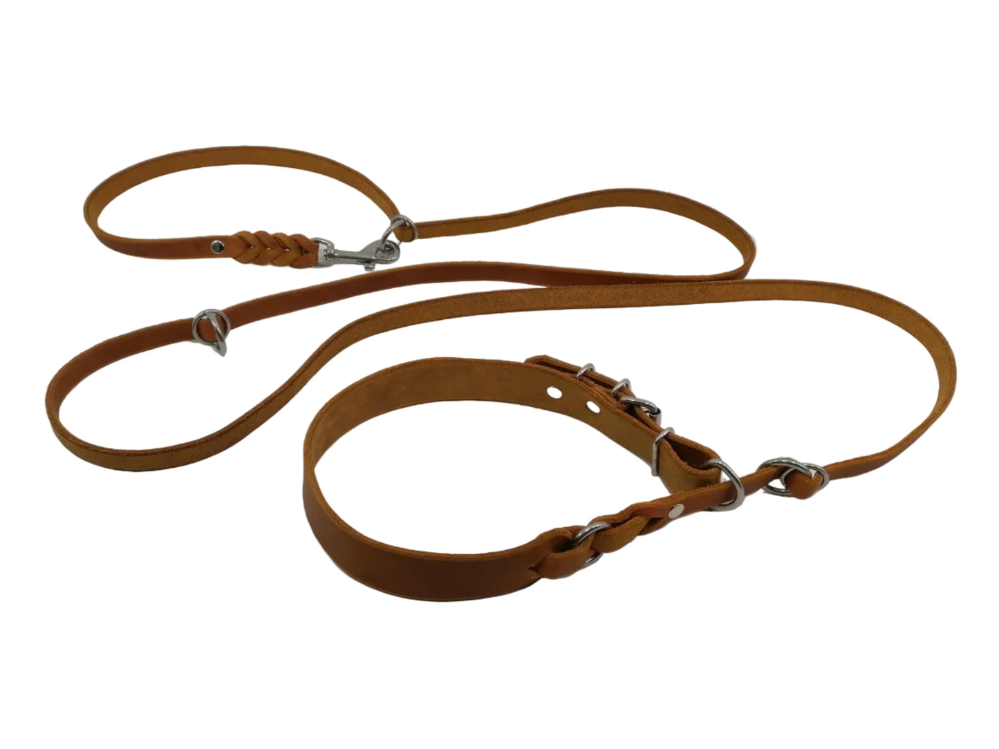 "Pepe" Leine+Halsung, Halsband, Leder, Fettleder, Hund
