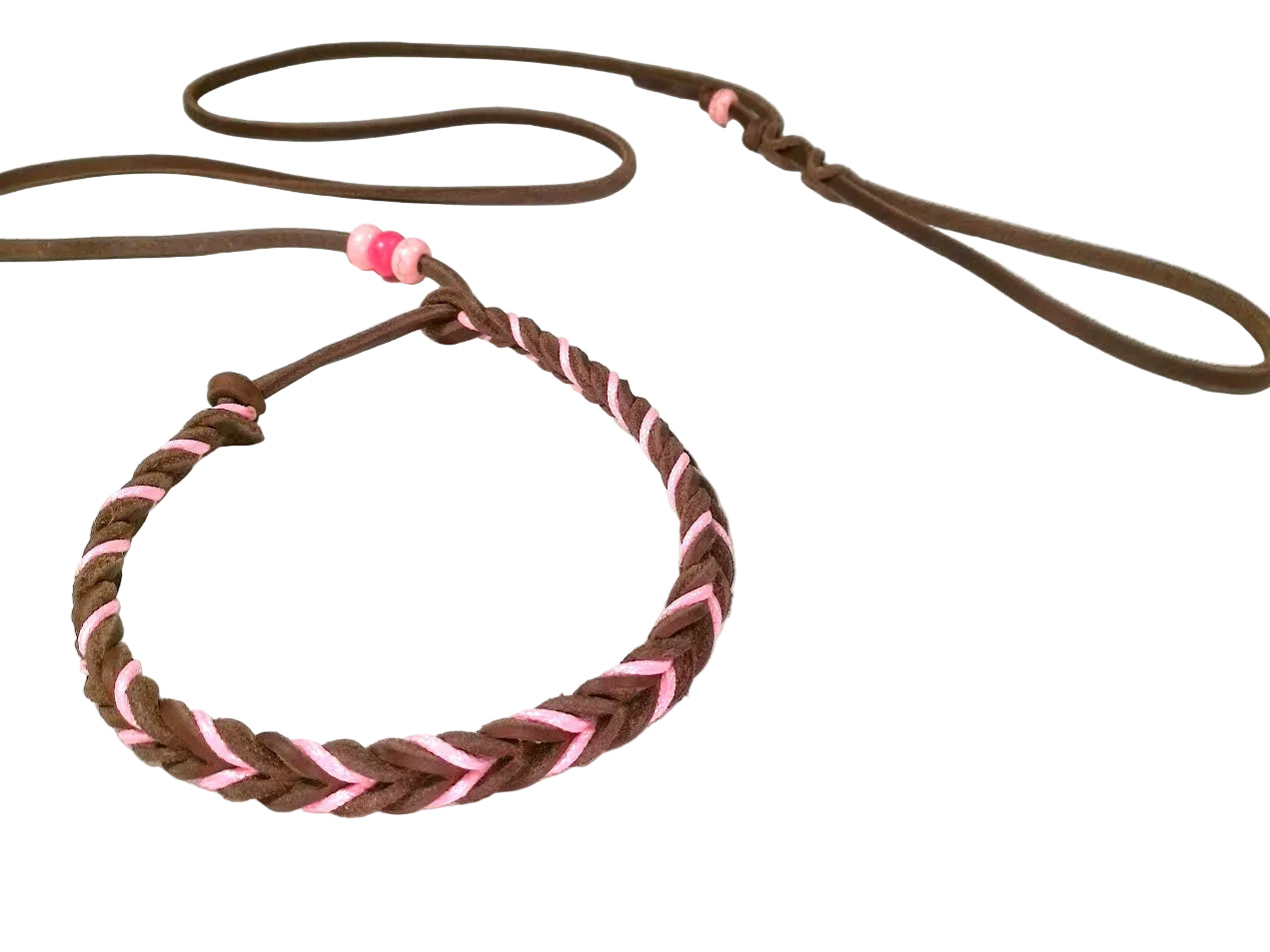"Hugo" mit geflochtener Halsung, Halsband geflochten, Leder, Fettleder, Hund