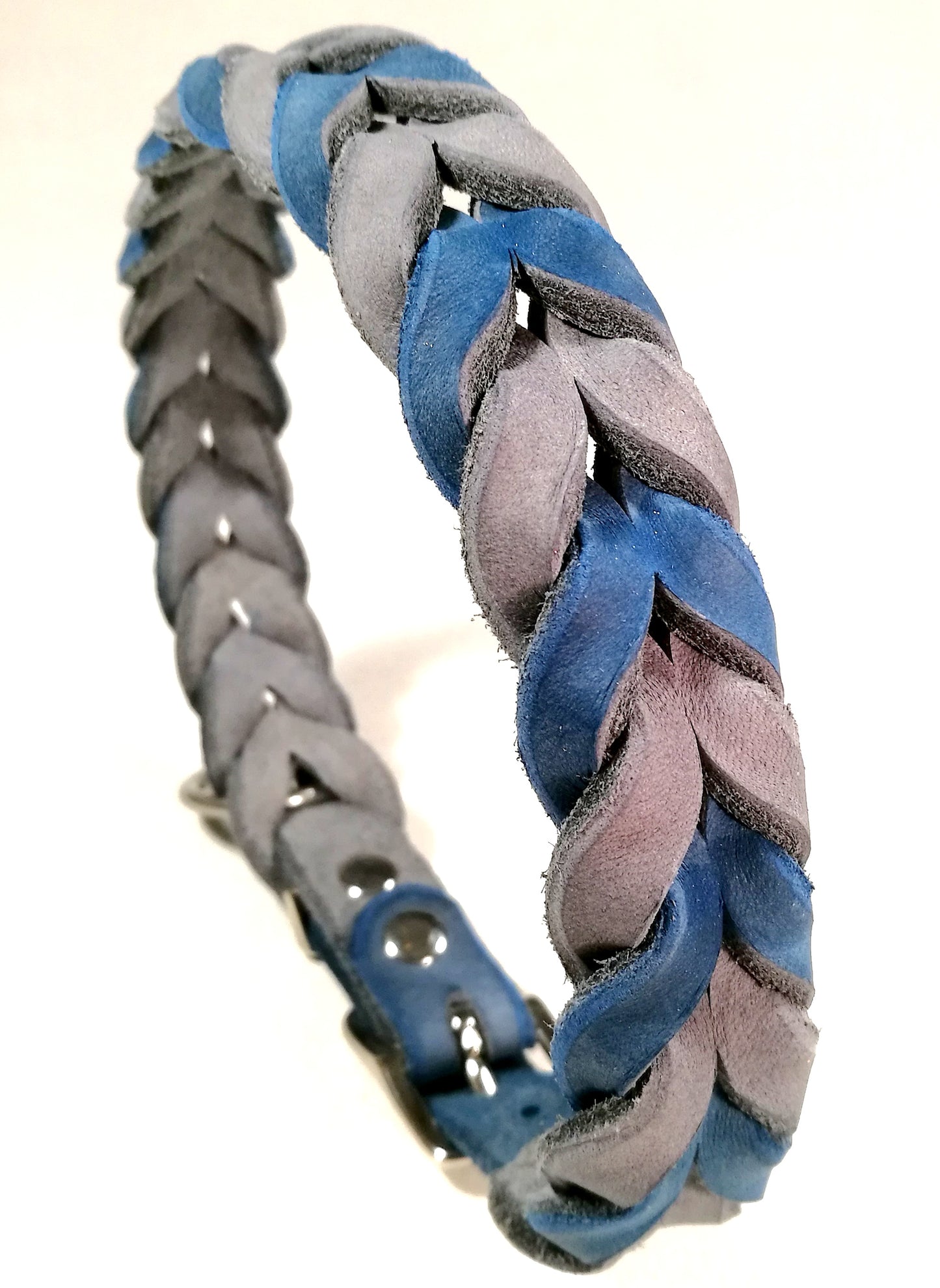 "Lilly" geflochten, Halsband, Leder, Fettleder, Hund