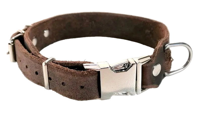"Elliot" Halsband Klick, verstellbar, Fettleder, Leder, Hund