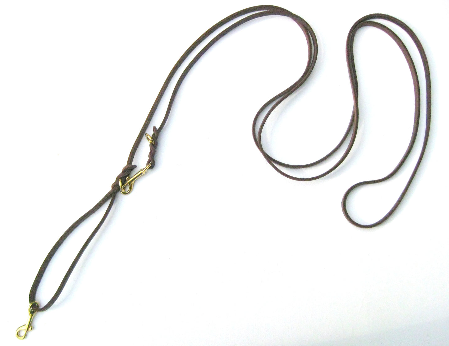 2,5 m mit zus. Karabiner in der Handschlaufe, Leine Leder Fettleder geflochten Hundeleine Führleine