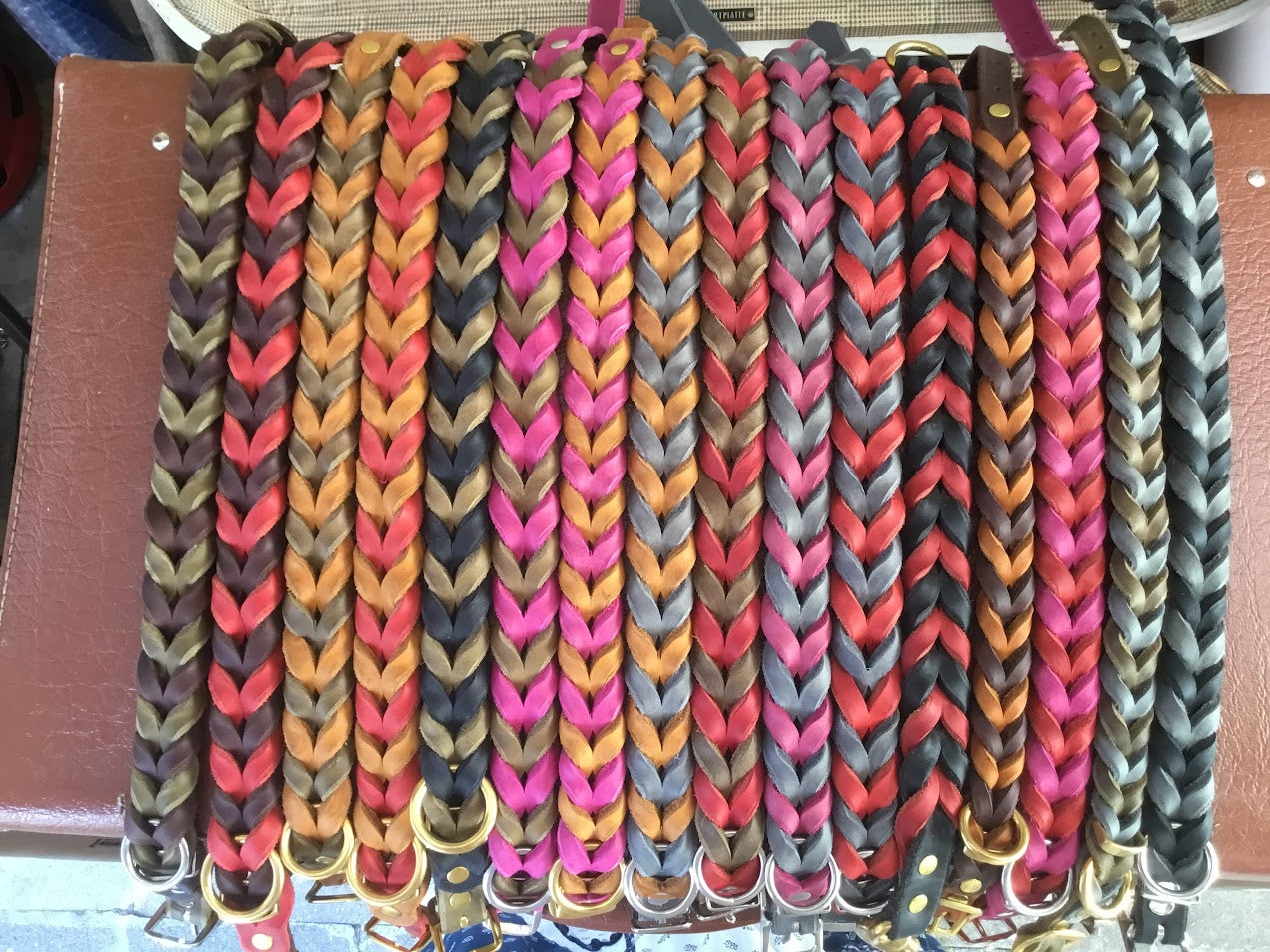 Sonderanfertigungen Fettleder, Leine Fettleder Leder geflochten Hundeleine Halsband Geschirr Hund