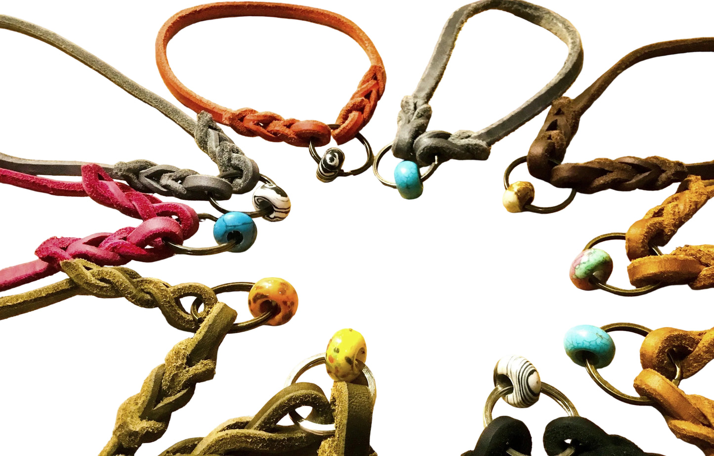 "Pipa"- nur für Marken! Halsband geflochten, Leder, Fettleder, Hund