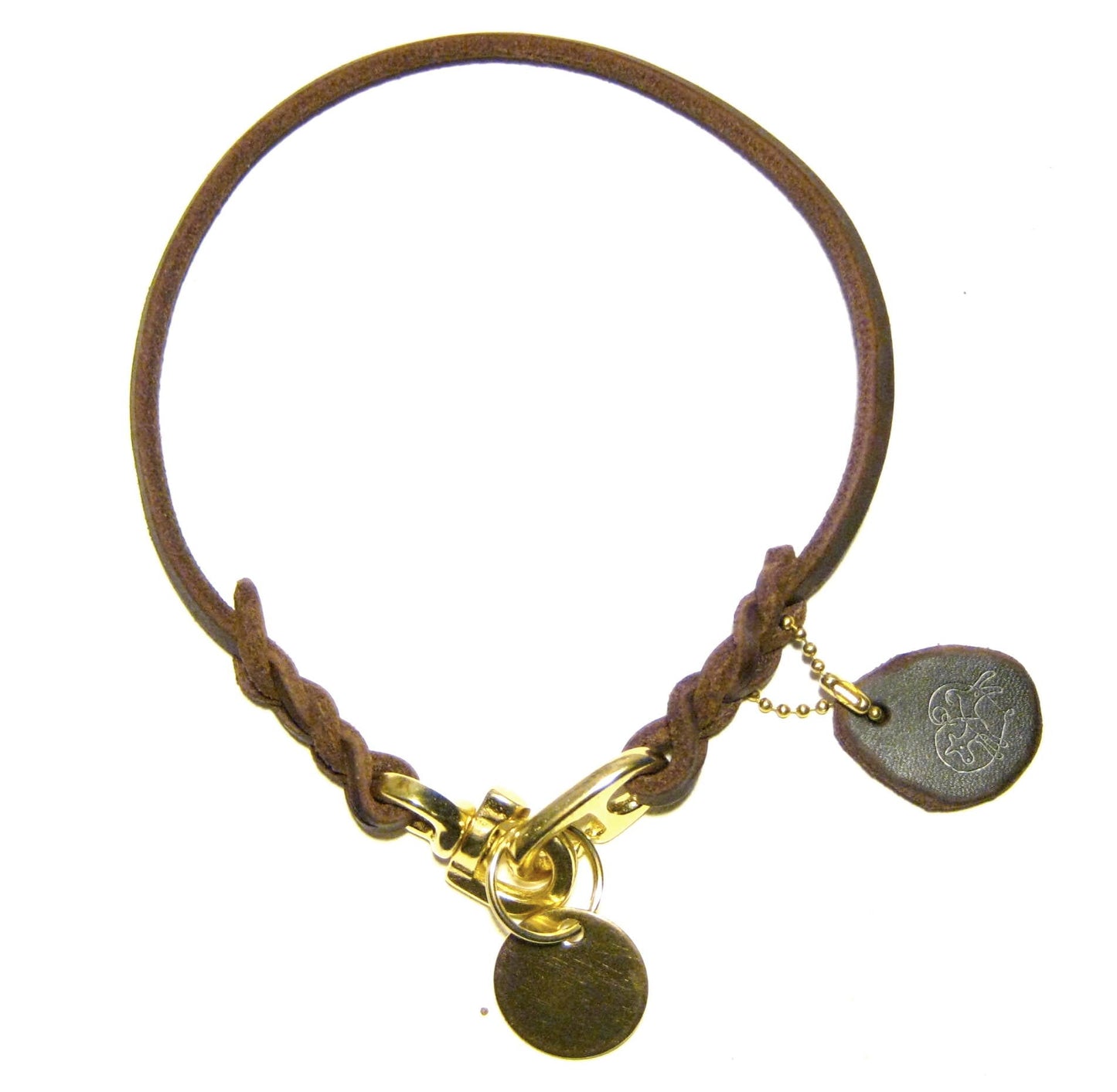 "Paula" - nur für Marken! Halsband geflochten, Leder, Fettleder, Hund