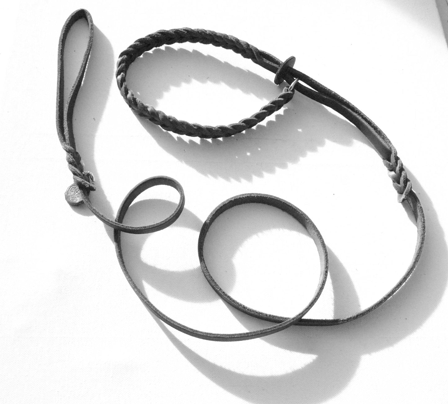 Sonderanfertigungen Fettleder, Leine Fettleder Leder geflochten Hundeleine Halsband Geschirr Hund