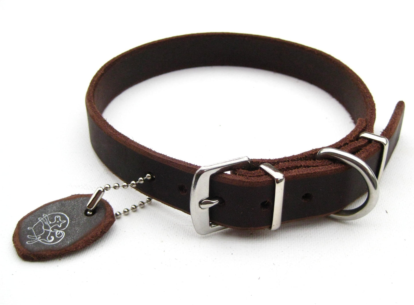 "Leo", ganz schlicht, Halsband, Fettleder, Leder, Hund