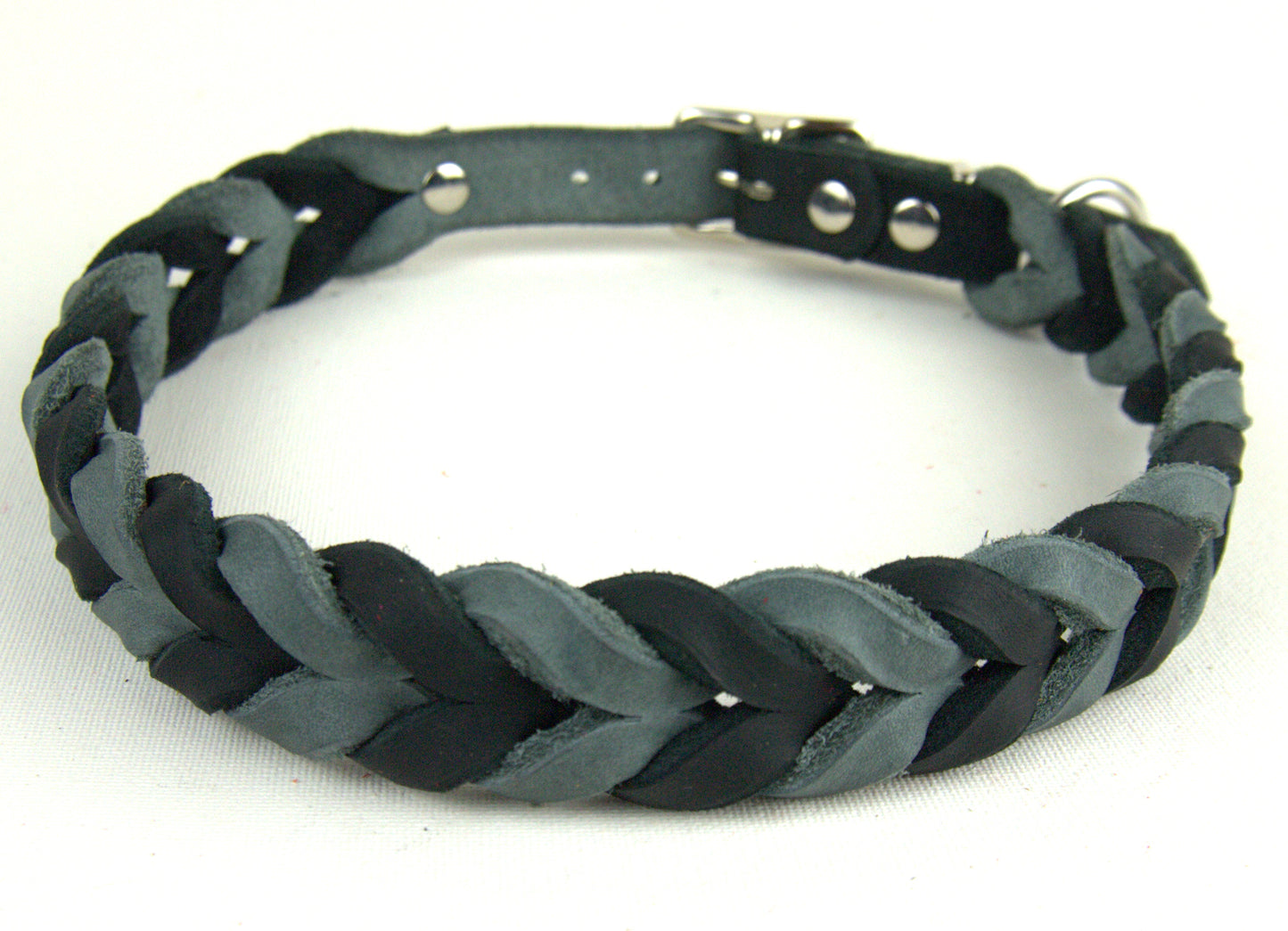"Lilly" geflochten, Halsband, Leder, Fettleder, Hund