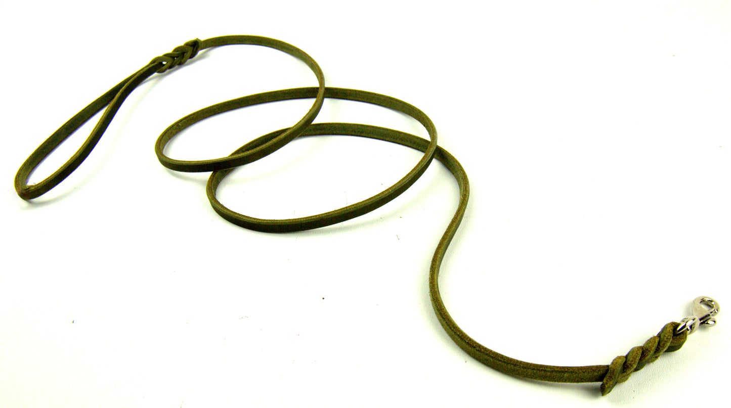 1,8 m mit Handschlaufe, Leine Leder Fettleder geflochten, Hundeleine