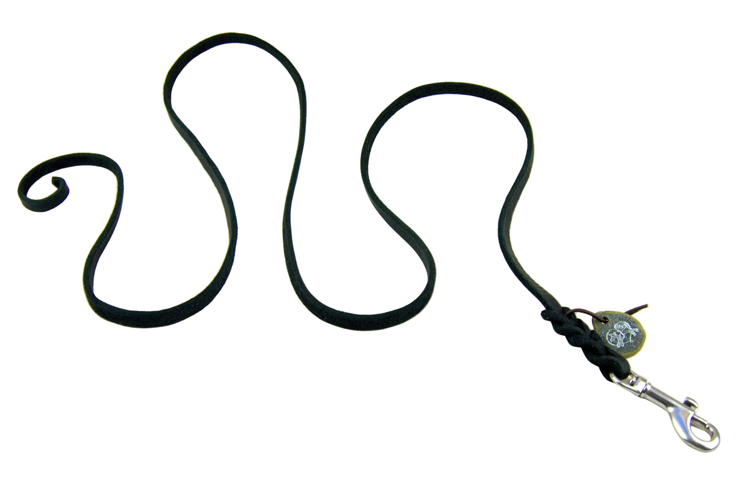 3 m ohne Handschlaufe, Leine Leder Fettleder geflochten, Hundeleine
