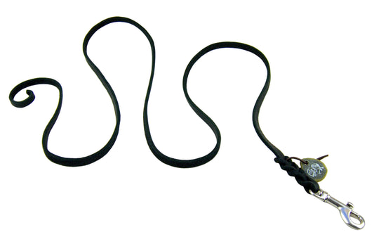 3 m ohne Handschlaufe, Leine Leder Fettleder geflochten, Hundeleine