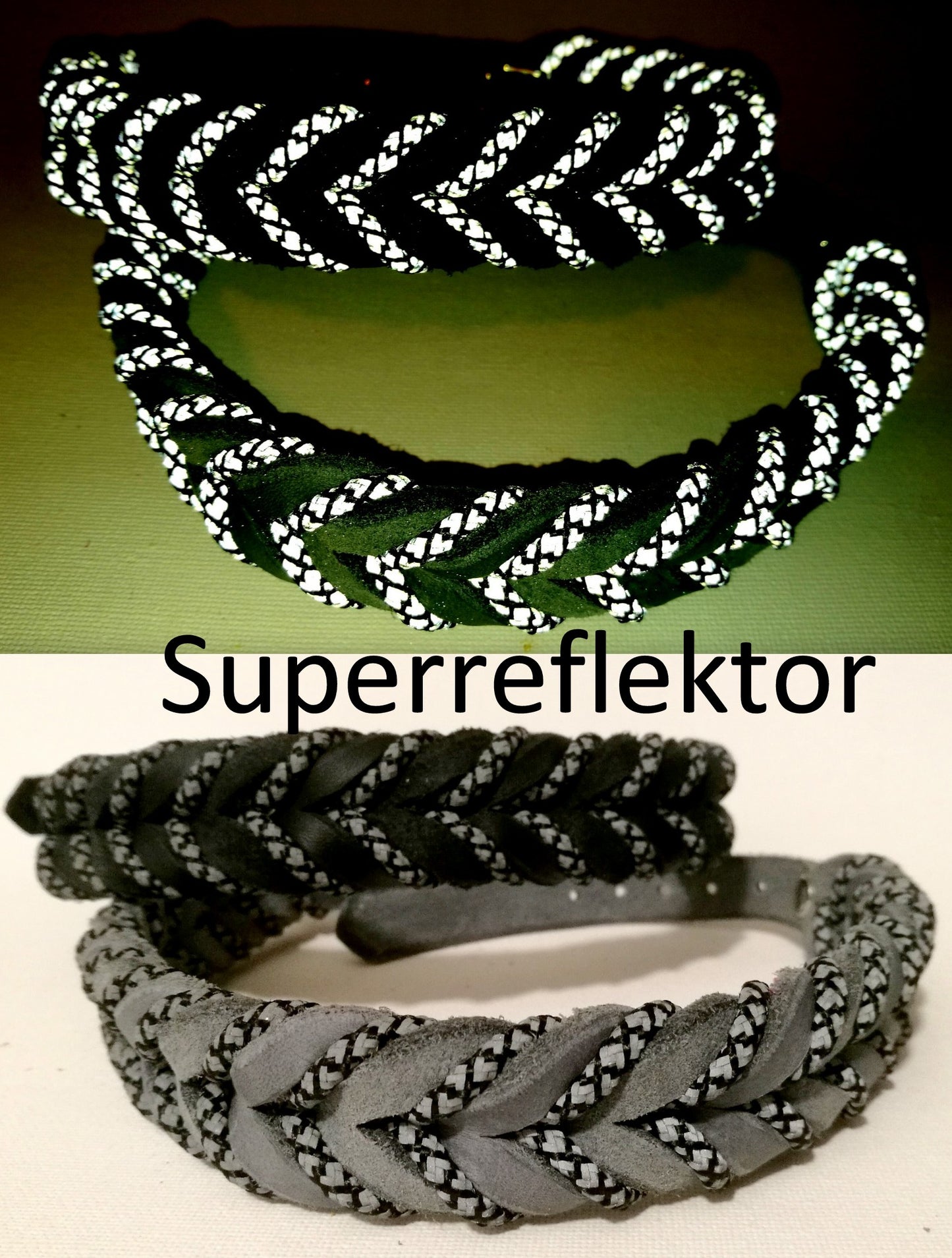 "Lilly" geflochten, Halsband, Leder, Fettleder, Hund